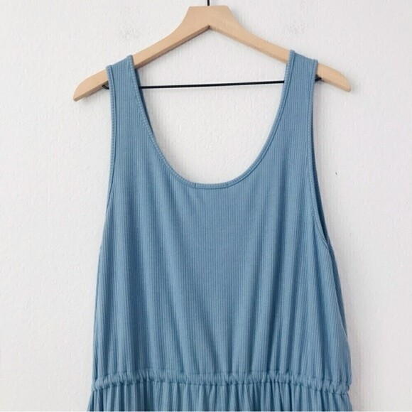 New! Gilli Ribbed Knit Button Front Henley Drawstring Jersey Jumpsuit - Picture 7 of 15